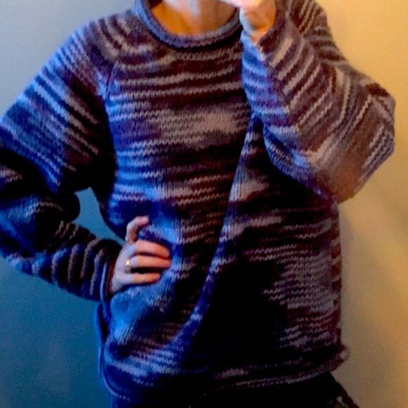 Vintage space dye striped handmade wool sweater - Picture 6 of 6